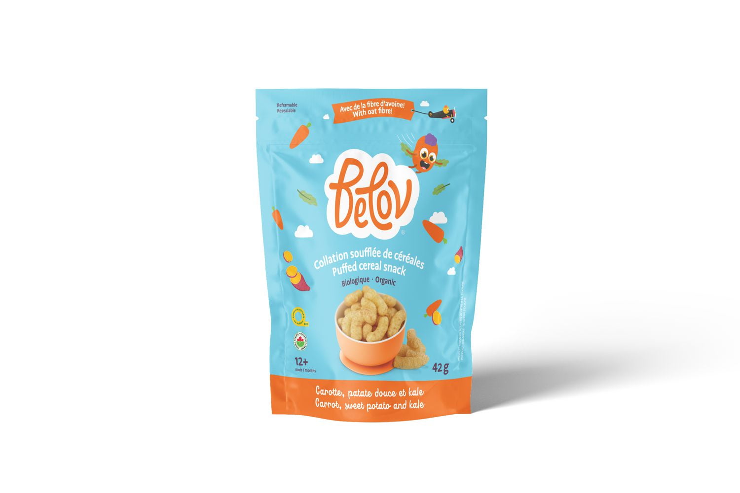 Organic Puffed cereals snack, Carrot, Sweet Potato and Kale