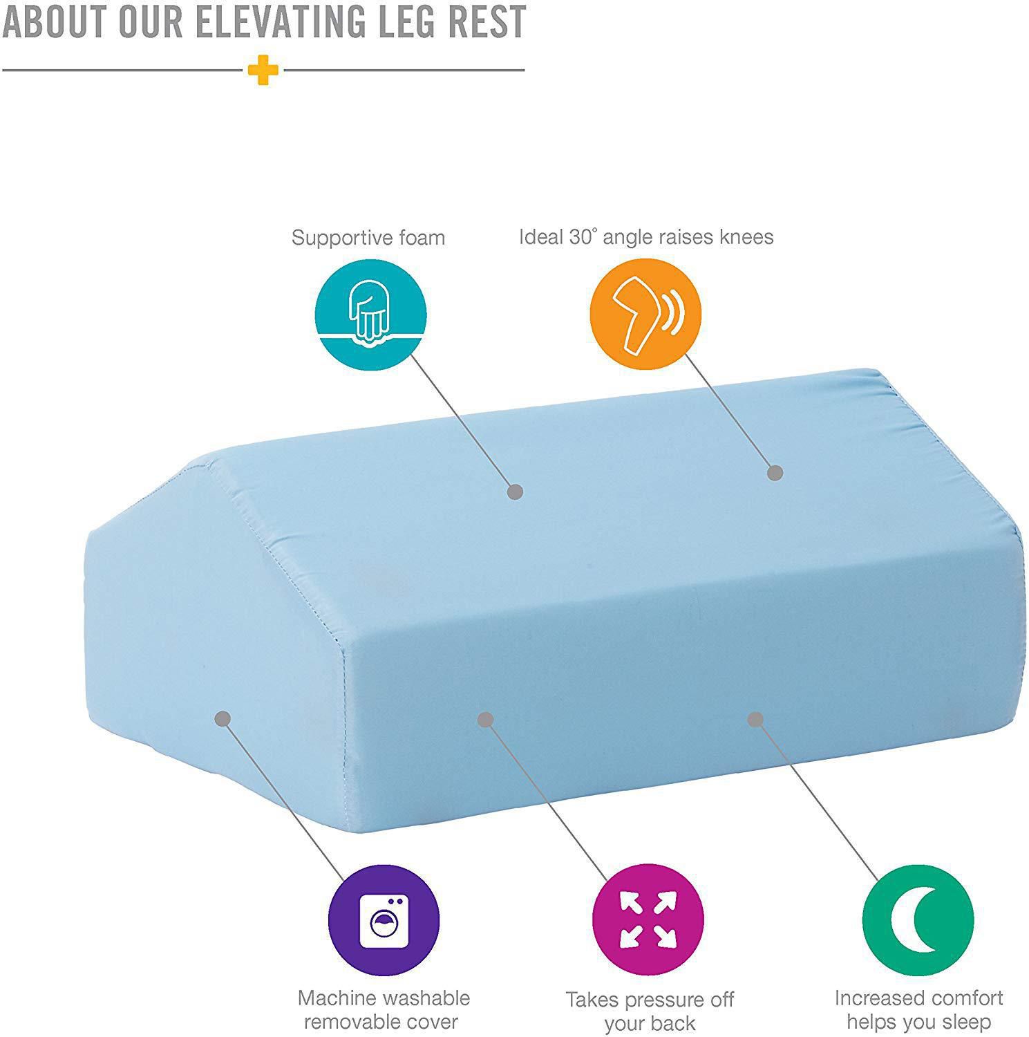 DMI Elevating Leg Rest Cushion Foam Pillow, 17 x 10 x 7 Inches, Blue