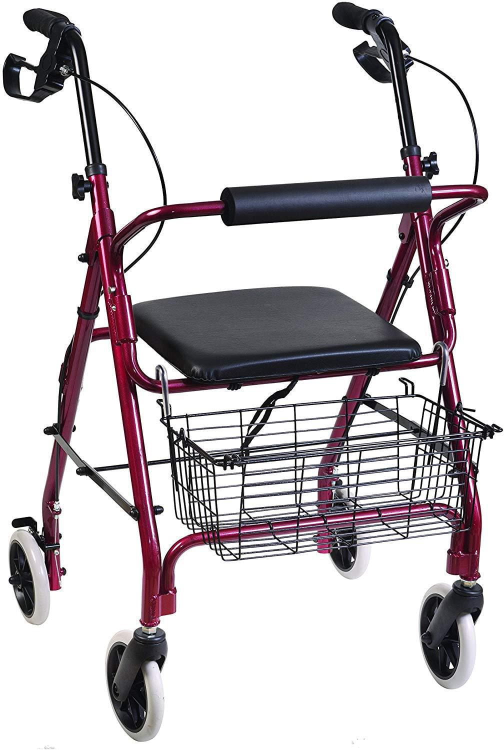 DMI Freedom Lightweight Folding Aluminum Rollator Walker with
