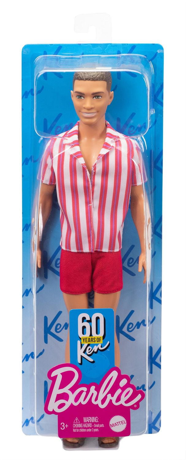 Ken 60th Anniversary Doll 1 in Throwback Beach Look with Swimsuit