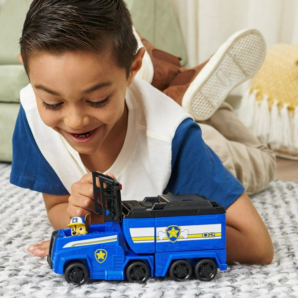 Pat'Patrouille, Big Truck Pups, Camion transformable de Chase avec figurine  articulée à collectionner, jouets pour les enfants à partir de 3 ans 