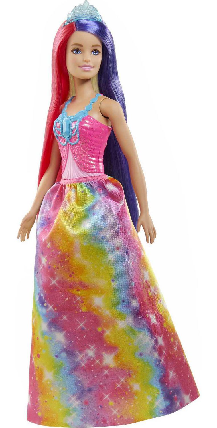 Barbie Dreamtopia Princess Doll with Extra-Long Two-Tone Fantasy Hair,  Hairbrush, Tiaras and Styling Accessories