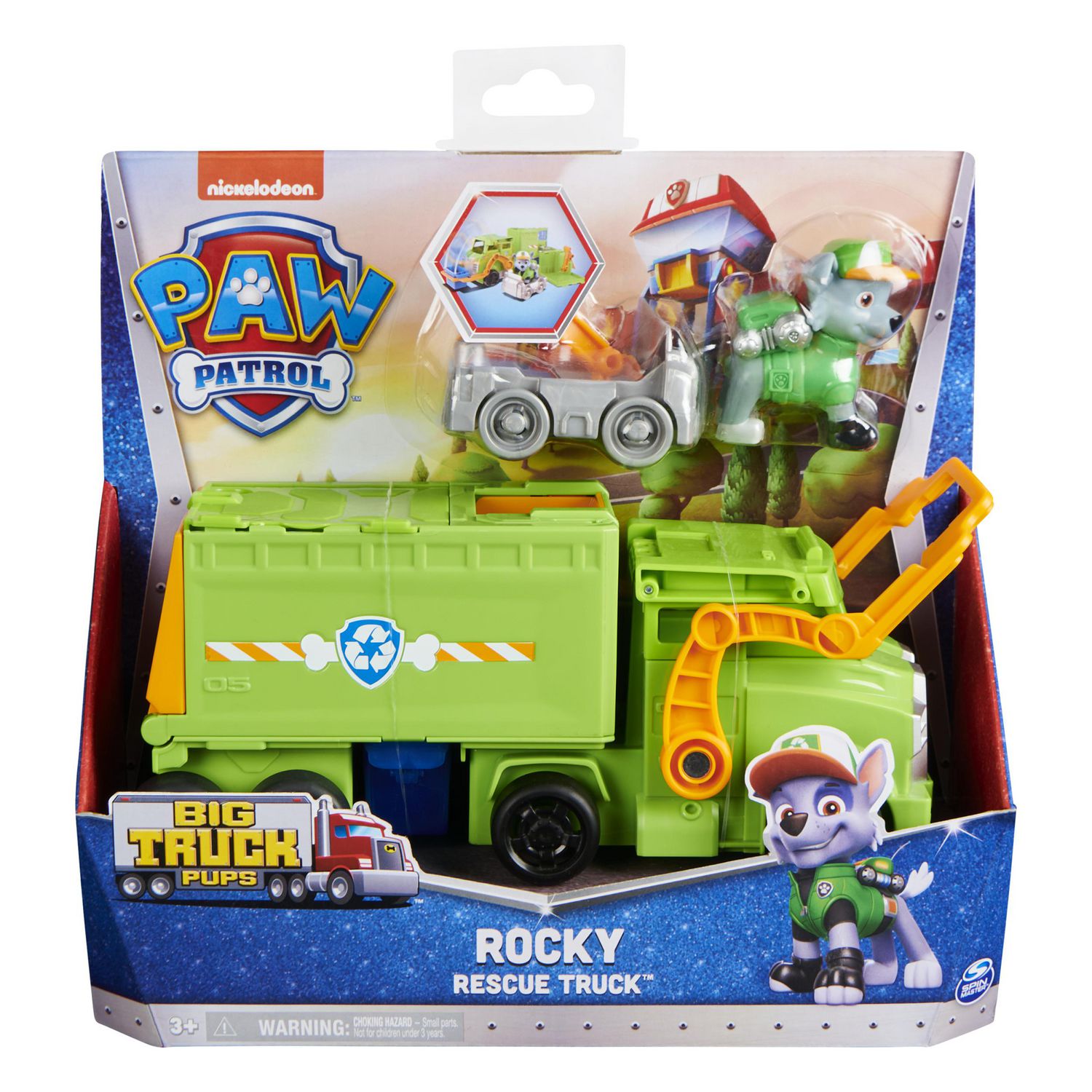 Figurine Rocky avec son sac à dos Air rescue haut vol de la Pat Patrouille  - Paw Patrol