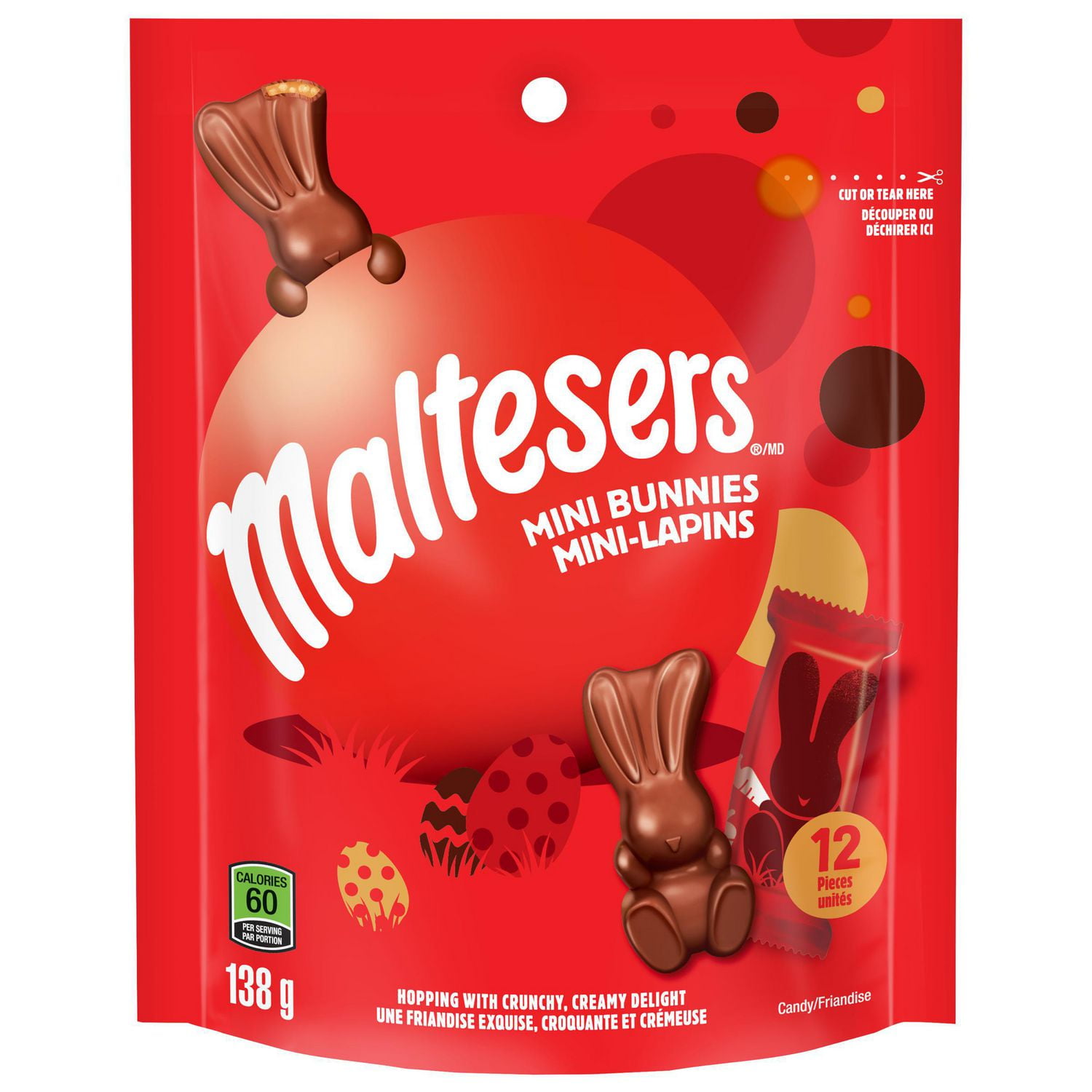 Maltesers Mini Bunny Malt Chocolate Candy Bars, Easter, Bag, 12 Bunnies