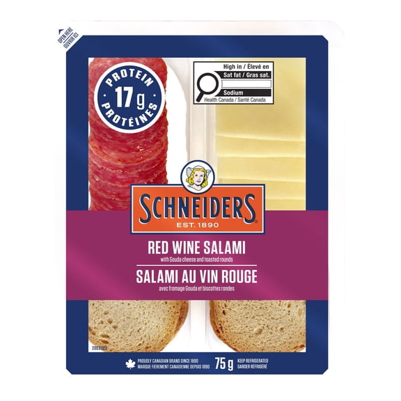 Schneiders Dry Cured Red Wine Salami Snack Kit, 75 g