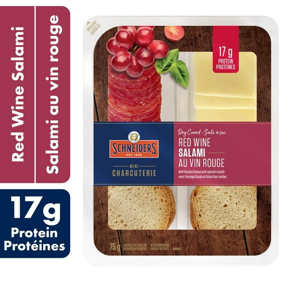 Schneiders Dry Cured Red Wine Salami Snack Kit, 75 g