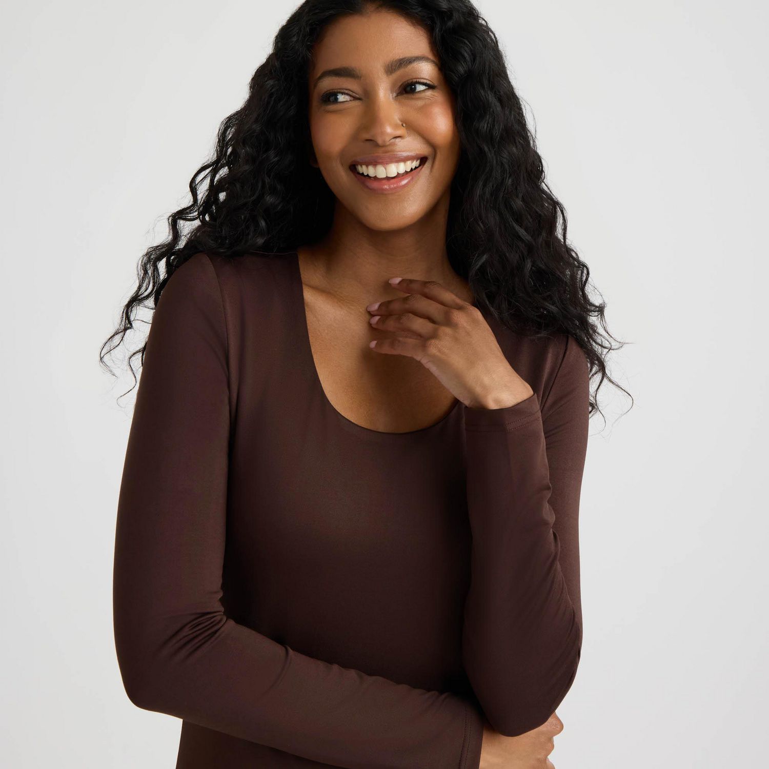 Mexx Body à manches longues et col rond pour femmes