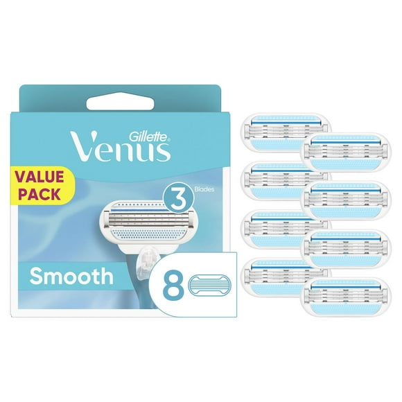 Gillette Venus Smooth Women's Razor Blade Refills, 8 Refills