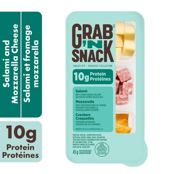 Grab 'N Snack Salami and Mozzarella Cheese Snack Kit, 45 g