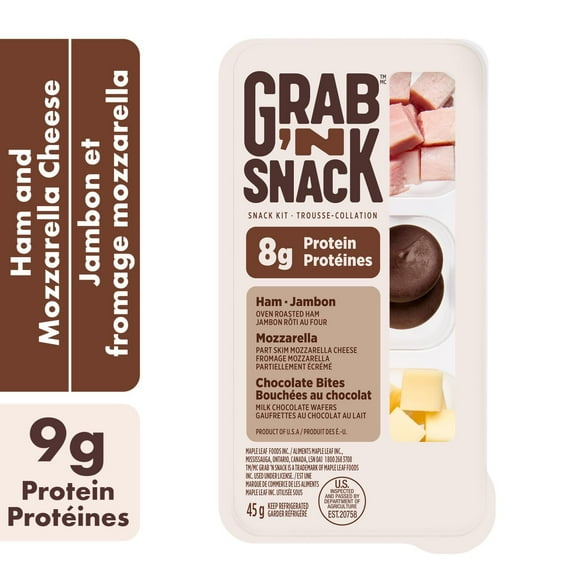 Grab 'N Snack Ham and Mozzarella Cheese Snack Kit, 45 g