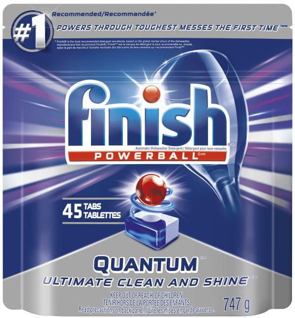 Finish Dishwasher Detergent, Quantum Max, Fresh, 45 Tablets, Shine and