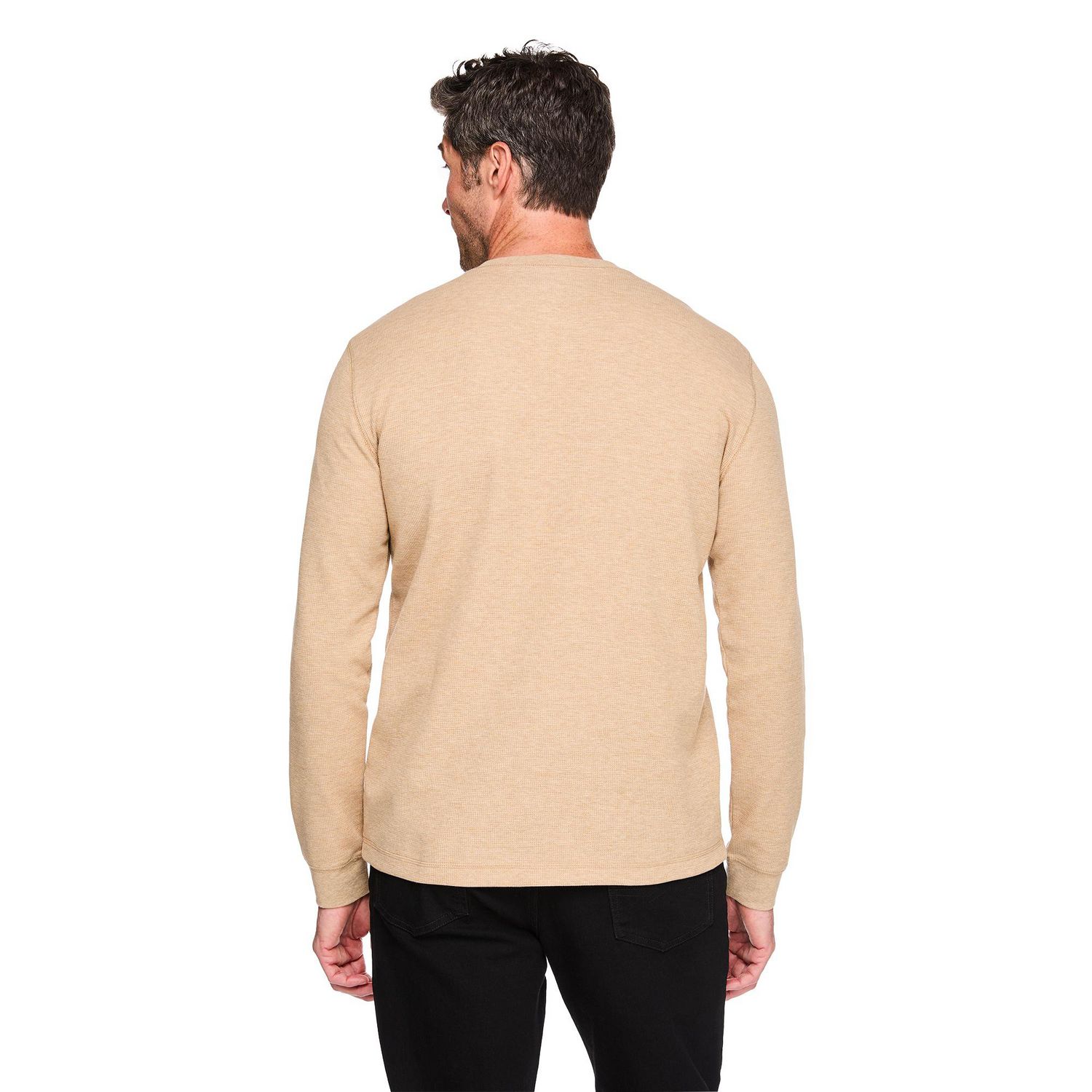 T-shirt à col henley et manches longues George pour hommes