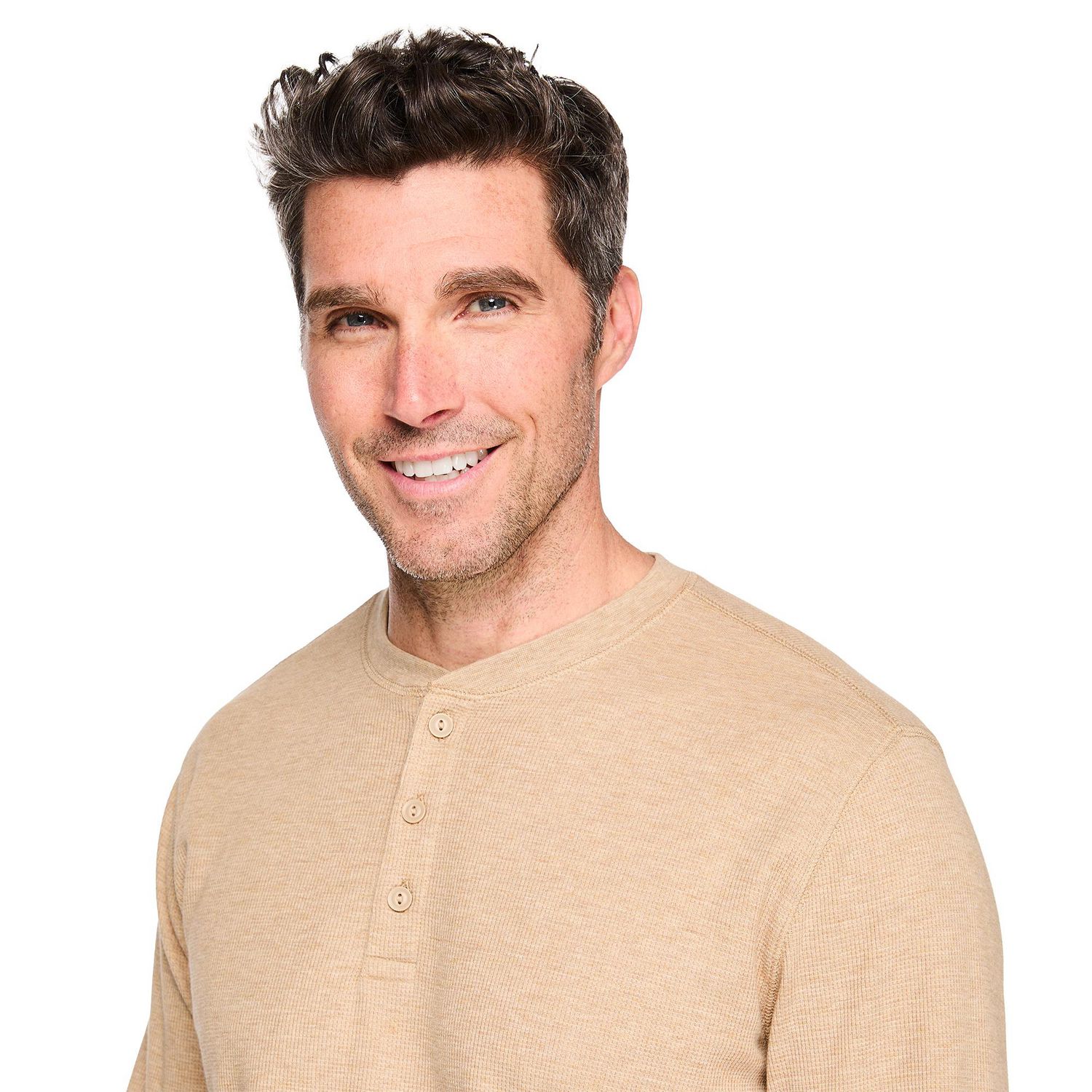 T-shirt à col henley et manches longues George pour hommes