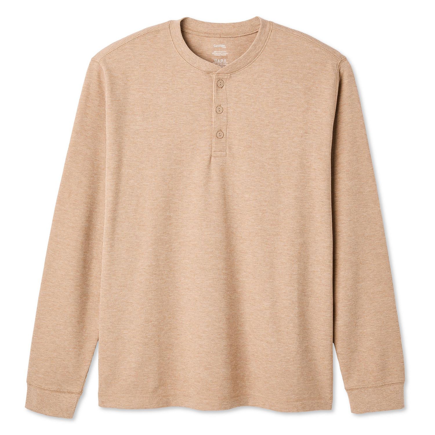 T-shirt à col henley et manches longues George pour hommes