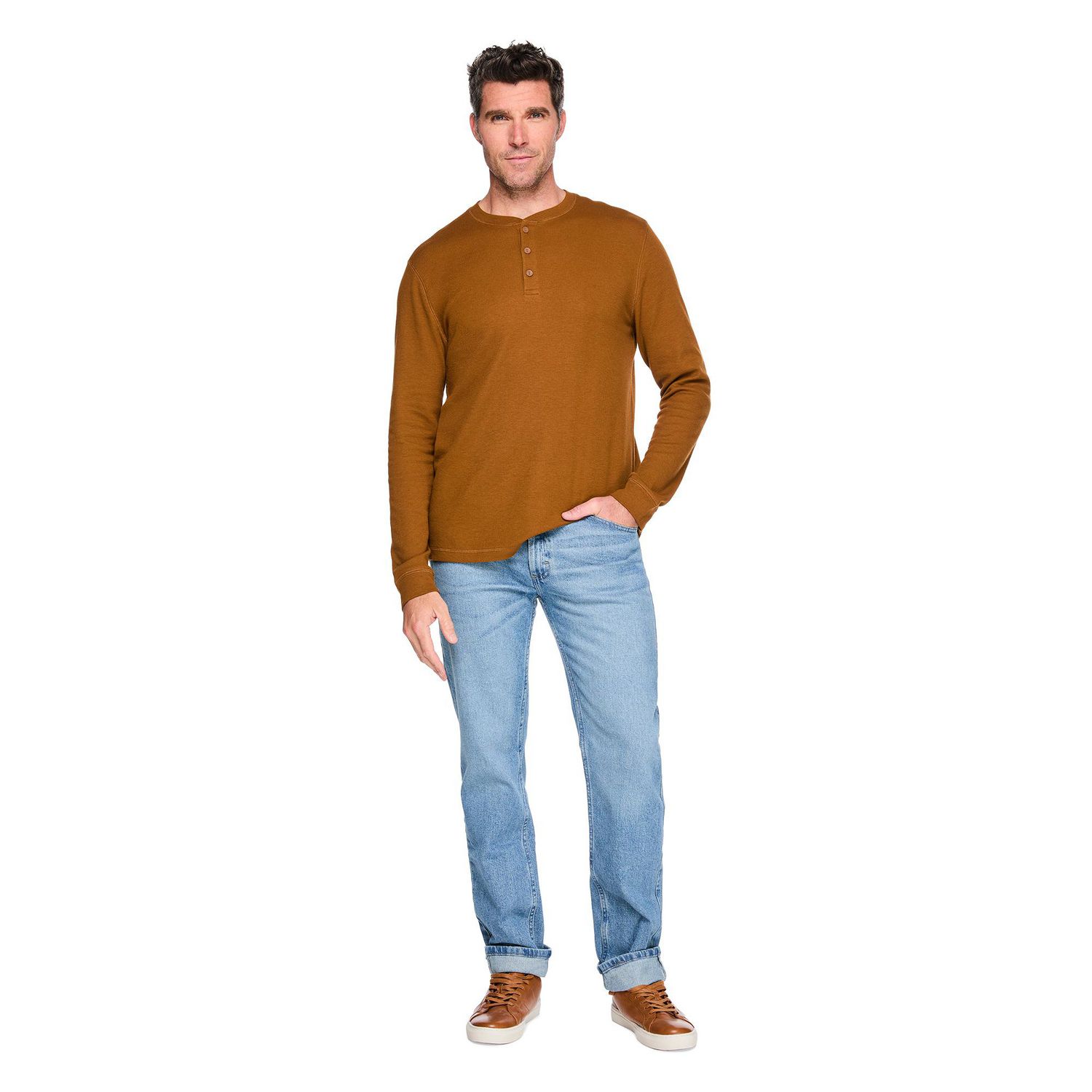 George Men's Long-Sleeve Henley T-Shirt