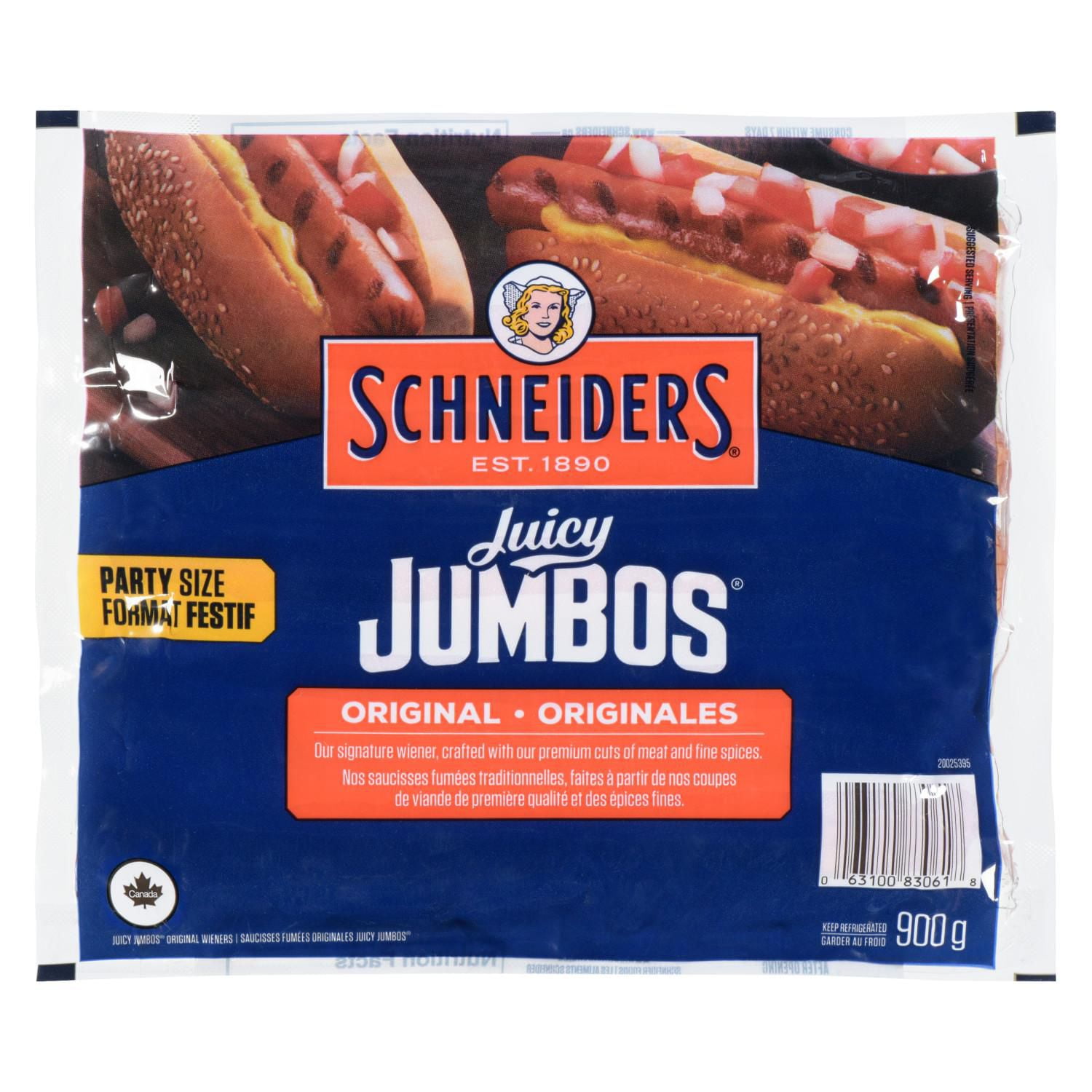 Saucisses fumées originales Juicy Jumbos Format familial Schneiders 900 g