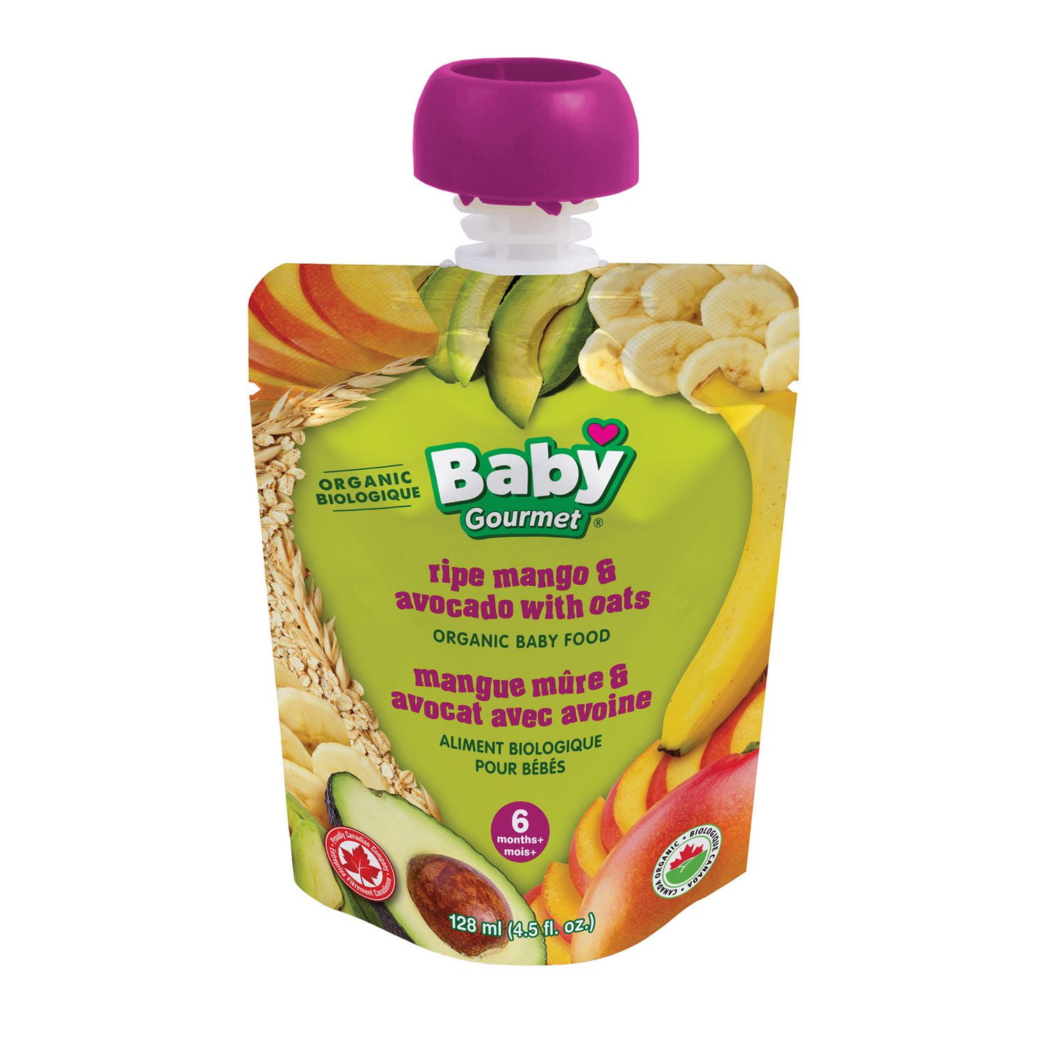 Baby Gourmet Ripe Mango & Avocado with Oats Organic Baby Food Puree