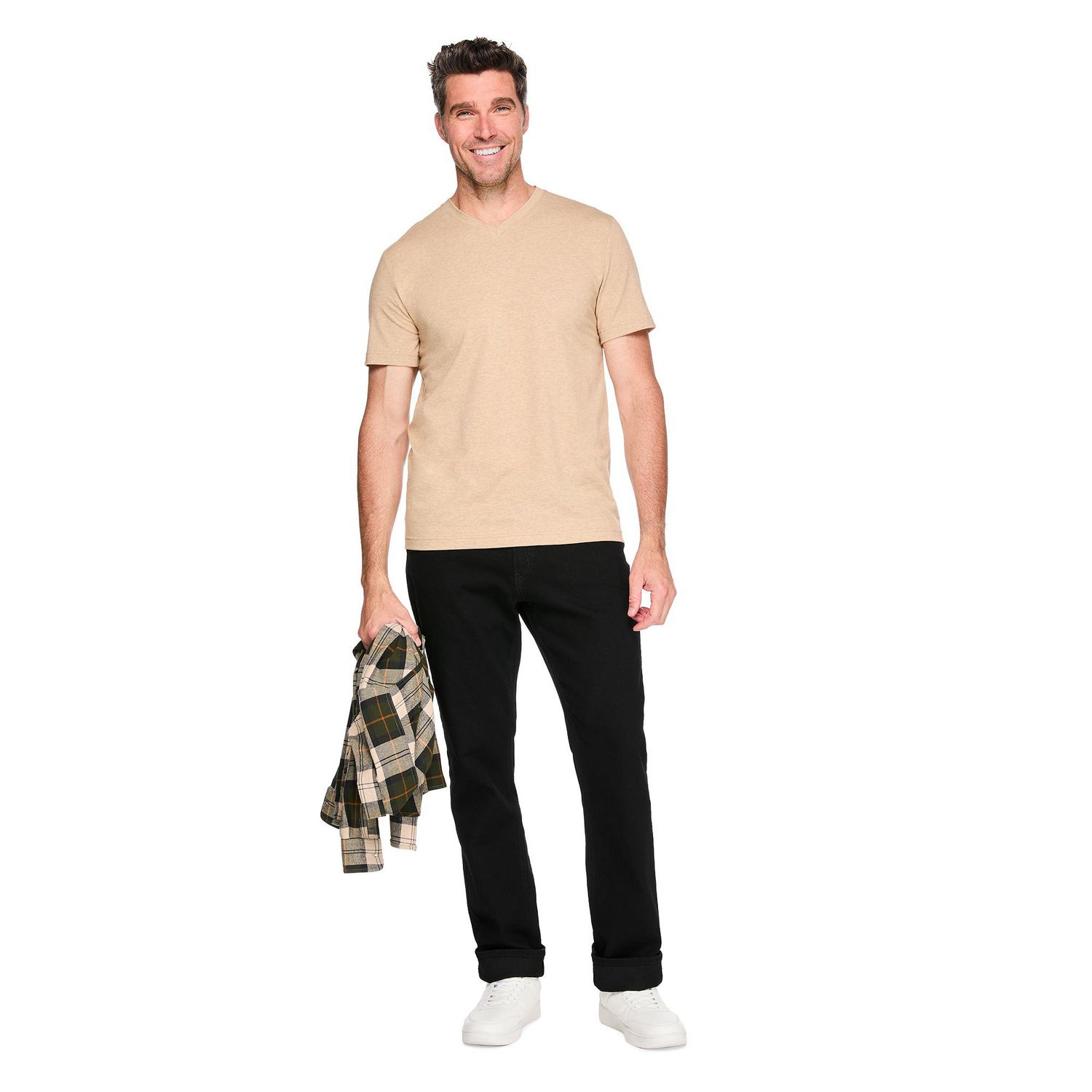 T-shirt extensible avec encolure en V George pour hommes
