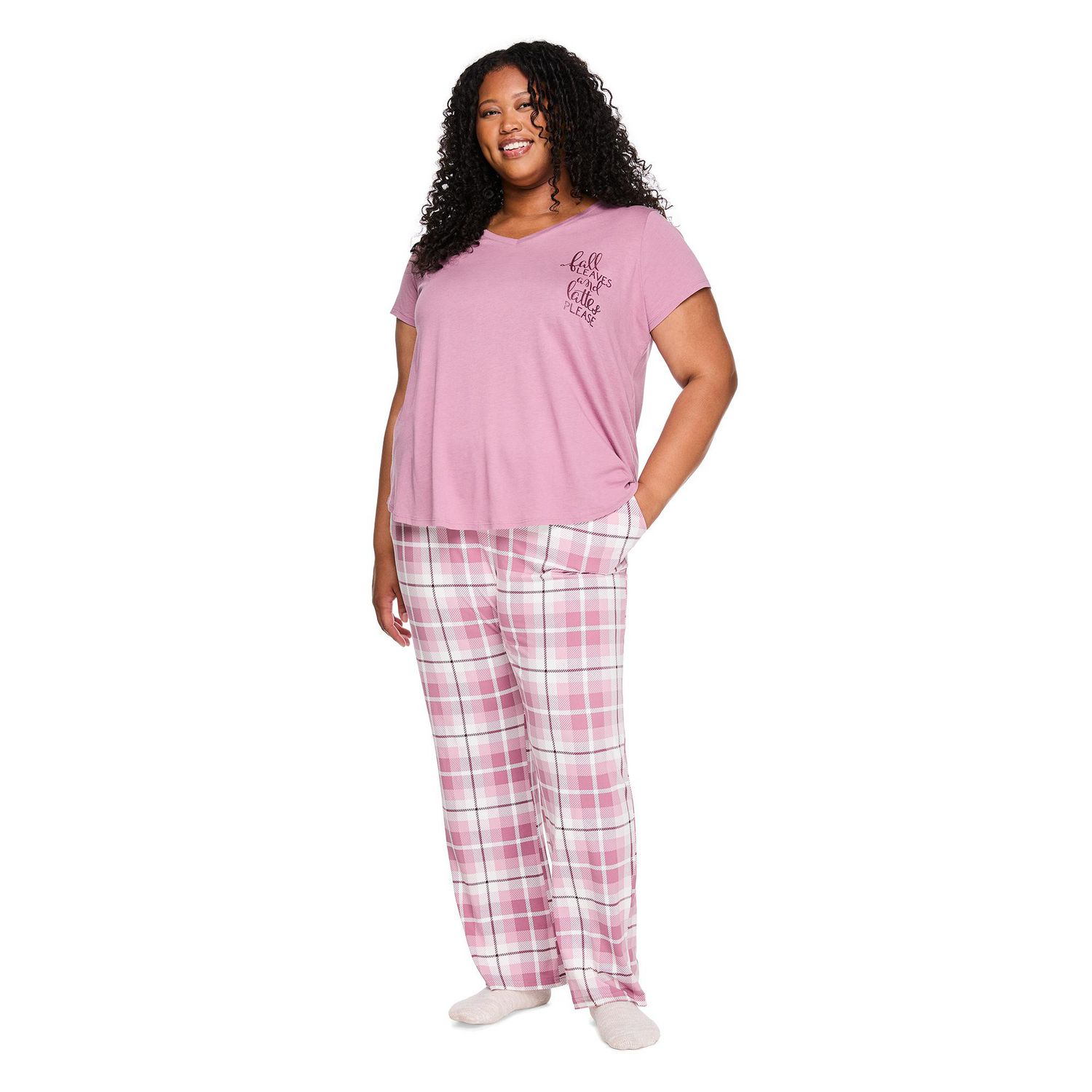 T-shirt de nuit avec encolure en V George Plus pour femmes