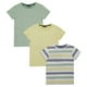 Paq. de 3 t-shirts à rayures et à couleur unie George British Design pour garçons – image 1 sur 3