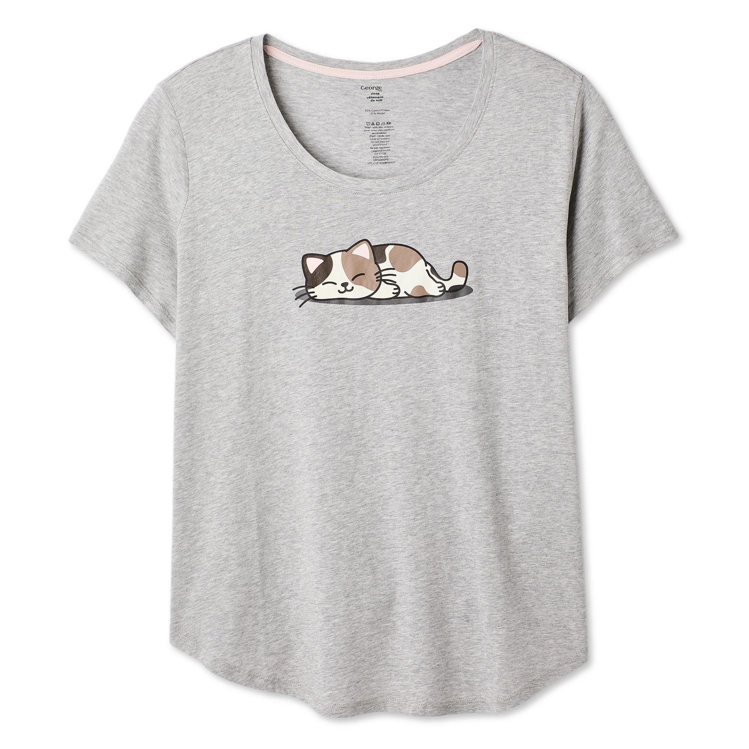 T-shirt de nuit avec encolure dégagée George Plus pour femmes