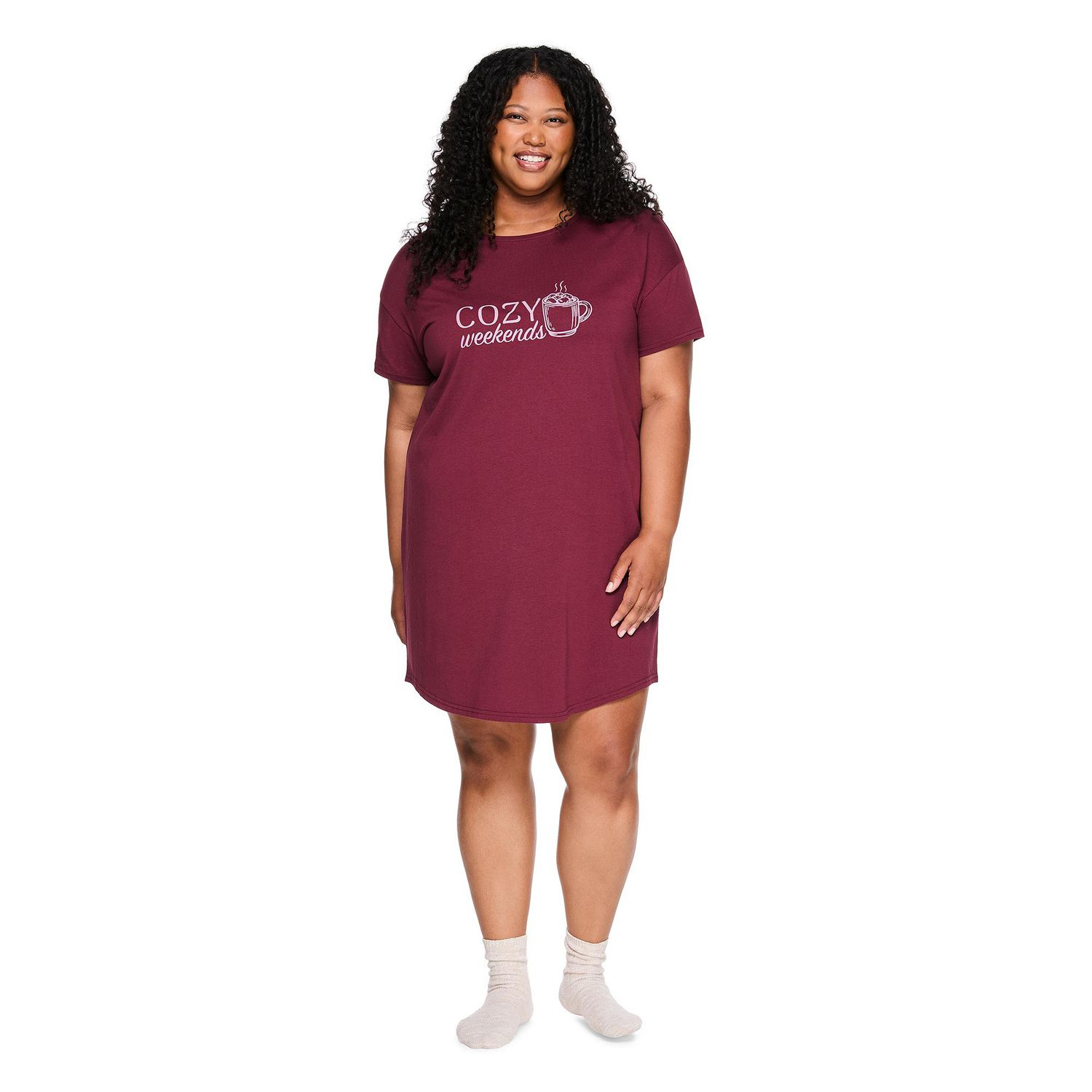 Chemise de nuit à encolure ras du cou George Plus pour femmes