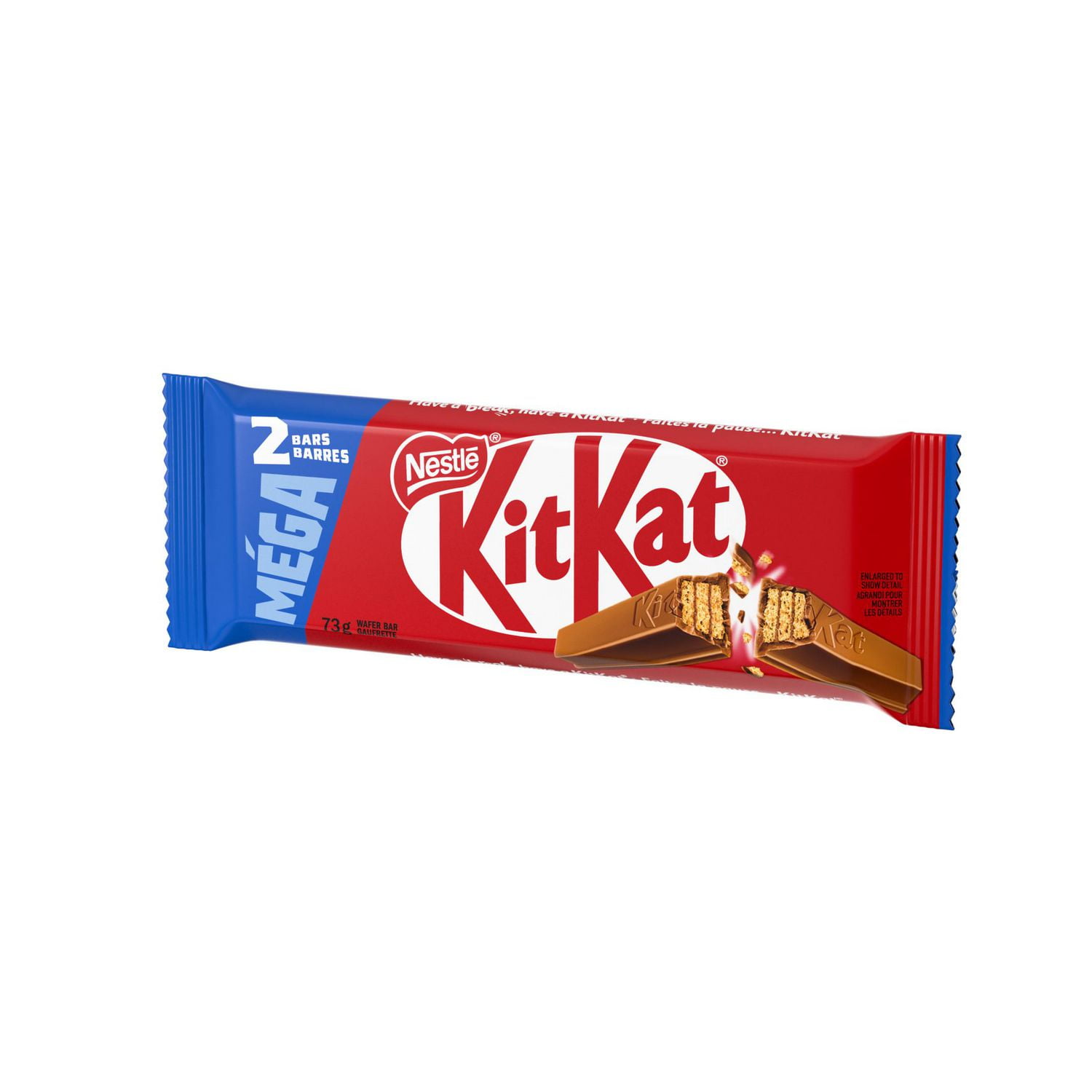 KitKat KITKAT Mega Size, Two 4-finger Wafer Bars, Crispy Wafers, Smooth