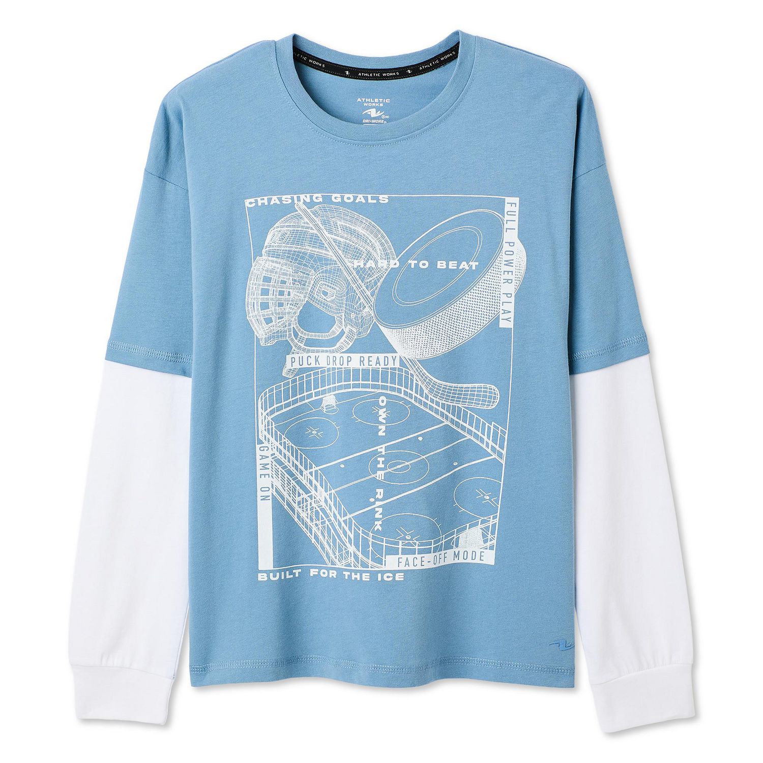 T-shirt trompe-l’œil à manches longues Athletic Works pour garçons