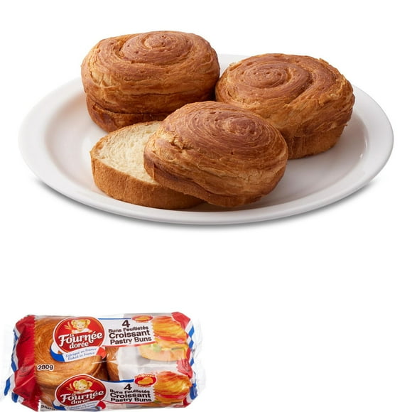 La Fournée Dorée Croissant Pastry Buns, 4 pieces, 280 g total