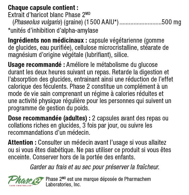MetaSlim® Phase 2, Carbohydrate Blocker, 500 mg