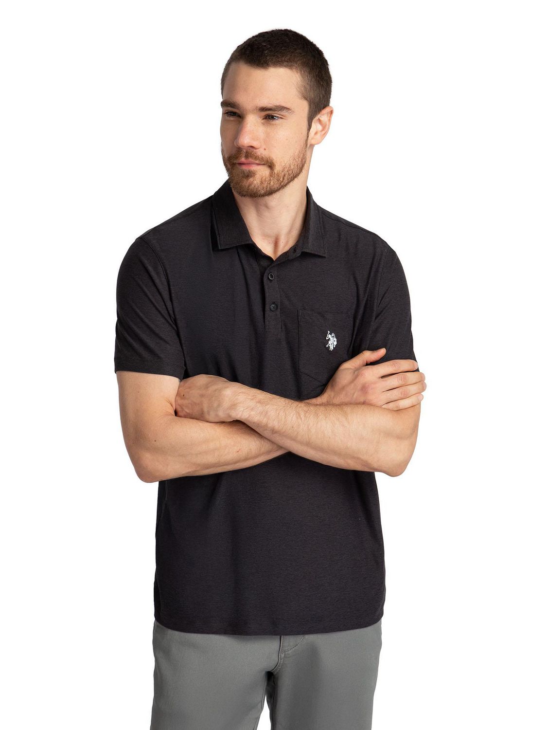U.S. Polo Assn. Men's Solid Interlock Short Sleeve Polo