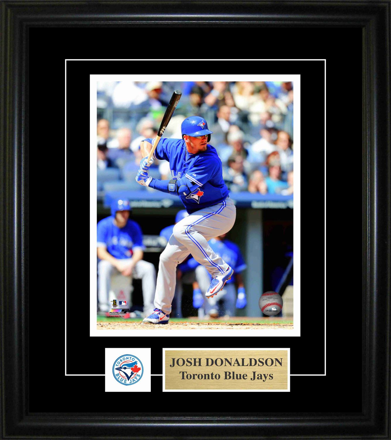 Frameworth Josh Donaldson 8x10-Inch Photo with Pin and Plate Frame Toronto Blue Jays Diving