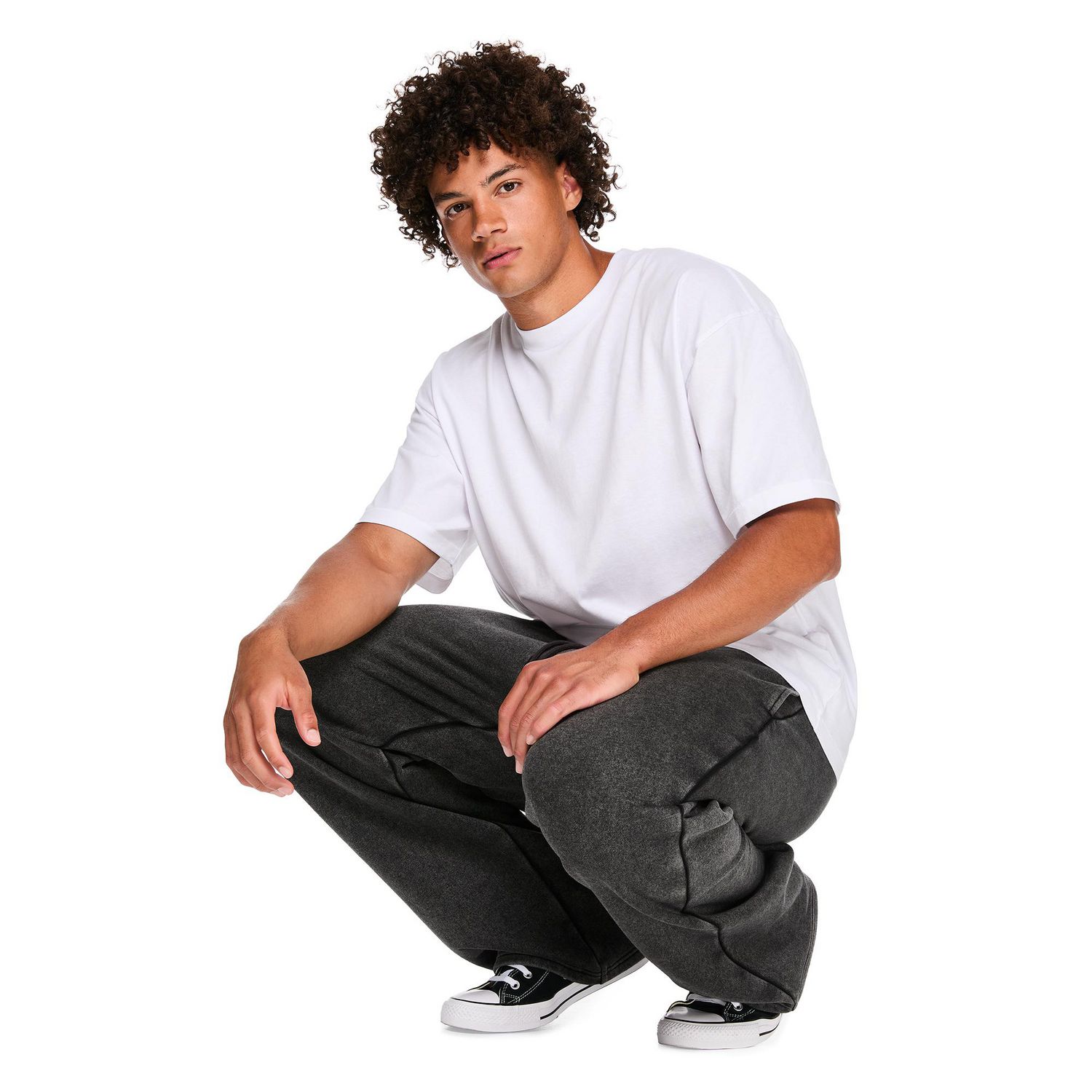 T-shirt délavé et surdimensionné à manches courtes No Boundaries pour hommes