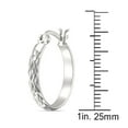 thumbnail image 2 of Quintessential Sterling Silver Hoop Diamond Cut 3mm X 20mm, 2 of 4