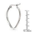 thumbnail image 2 of Quintessential Sterling Silver Diamond Cut 25mm Half Twist Hoop, 2 of 4