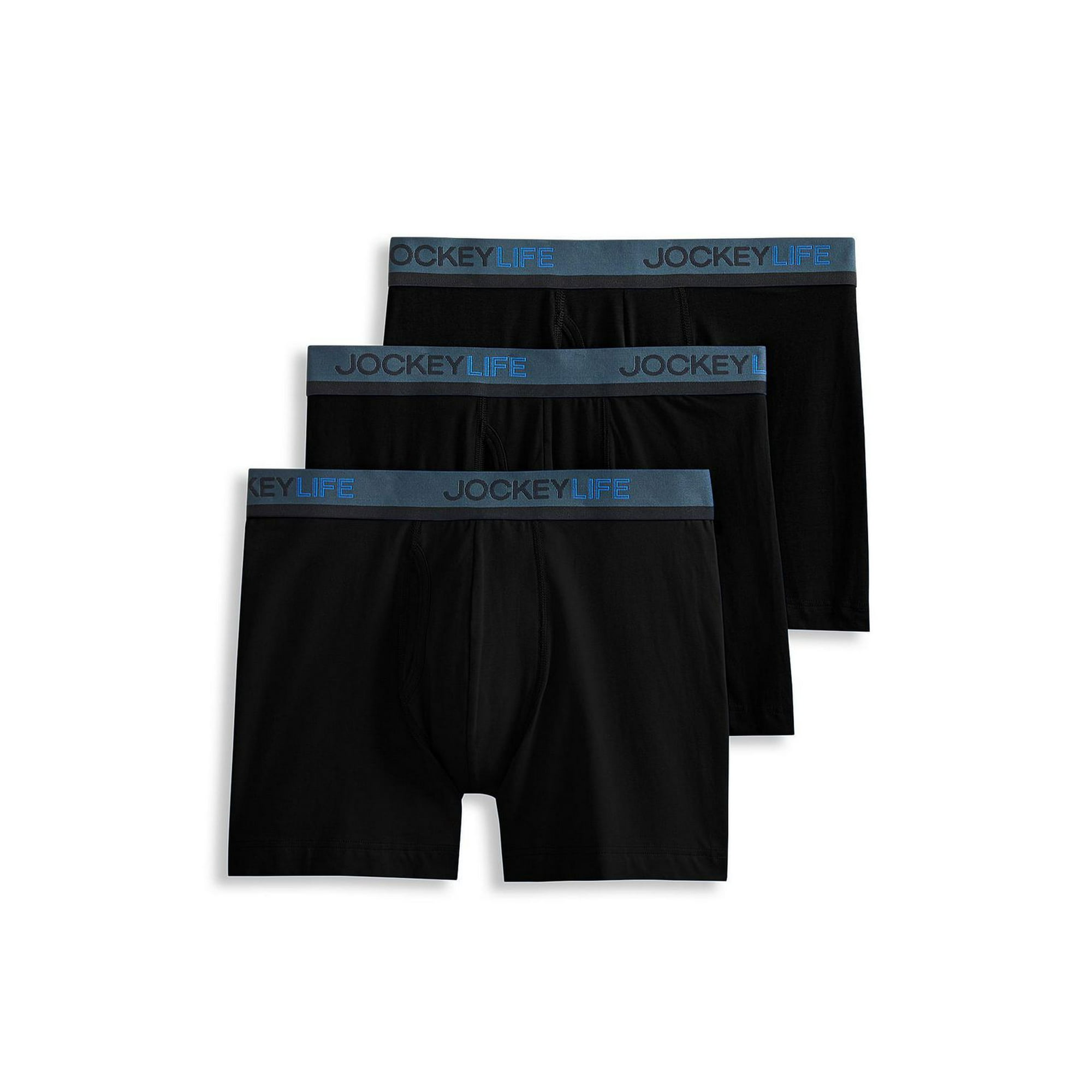 NWT Jockey Life Coll. Men's 3 Pack - Boxer Brief - Underwear Solid  Microfiber 