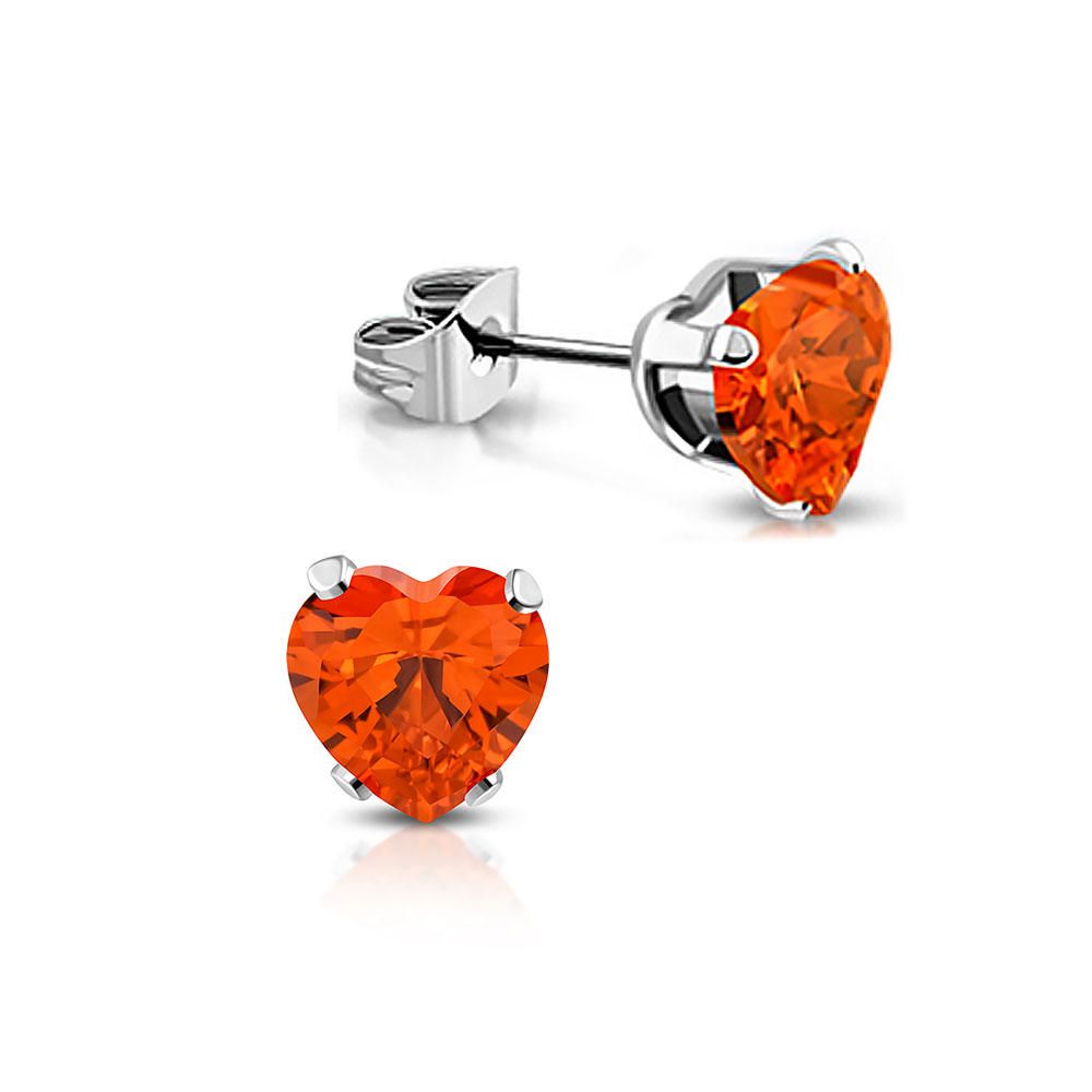 Love Pierced Earring in Orange