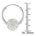 thumbnail image 2 of Quintessential Sterling silver Hoop With White Crystal Bead, 2 of 4
