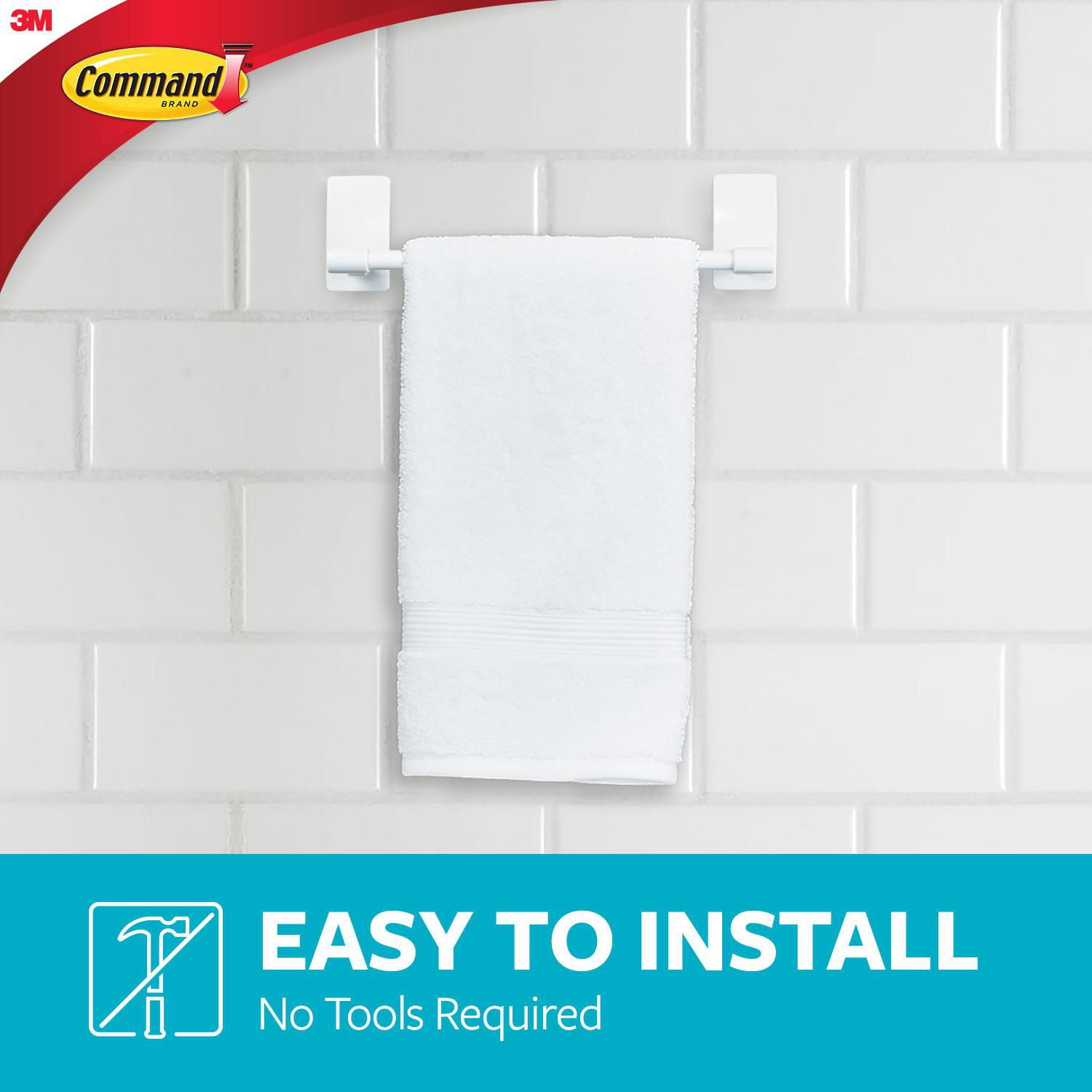 Command™ Bath Hand Towel Bar BATH42-EF, Medium, Plastic, 3 lb (1.3 kg), 1  Bar, 4 Strips