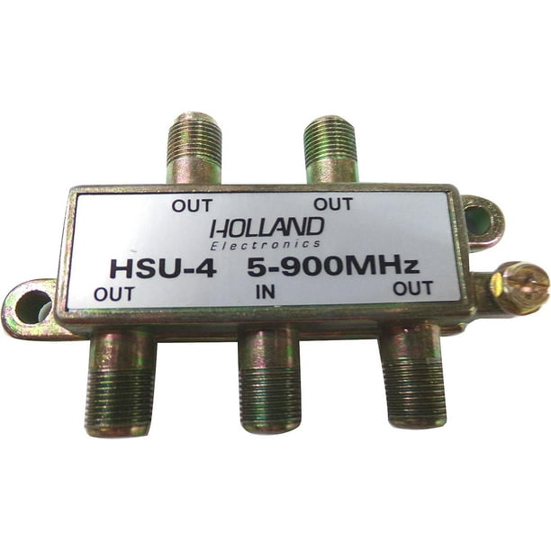 4-Way Splitter, (5-900 MHz), Power Passing One Port, CATV(2 pack/order ...