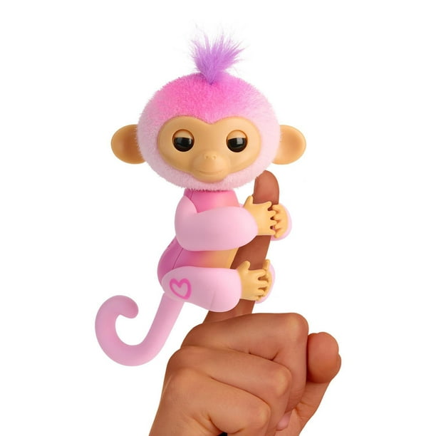 Fingerlings 2023 NOUVEAU bébé singe interactif réagit au toucher - 70+ sons  et réactions - Lion (bleu) 5 ans et plus 