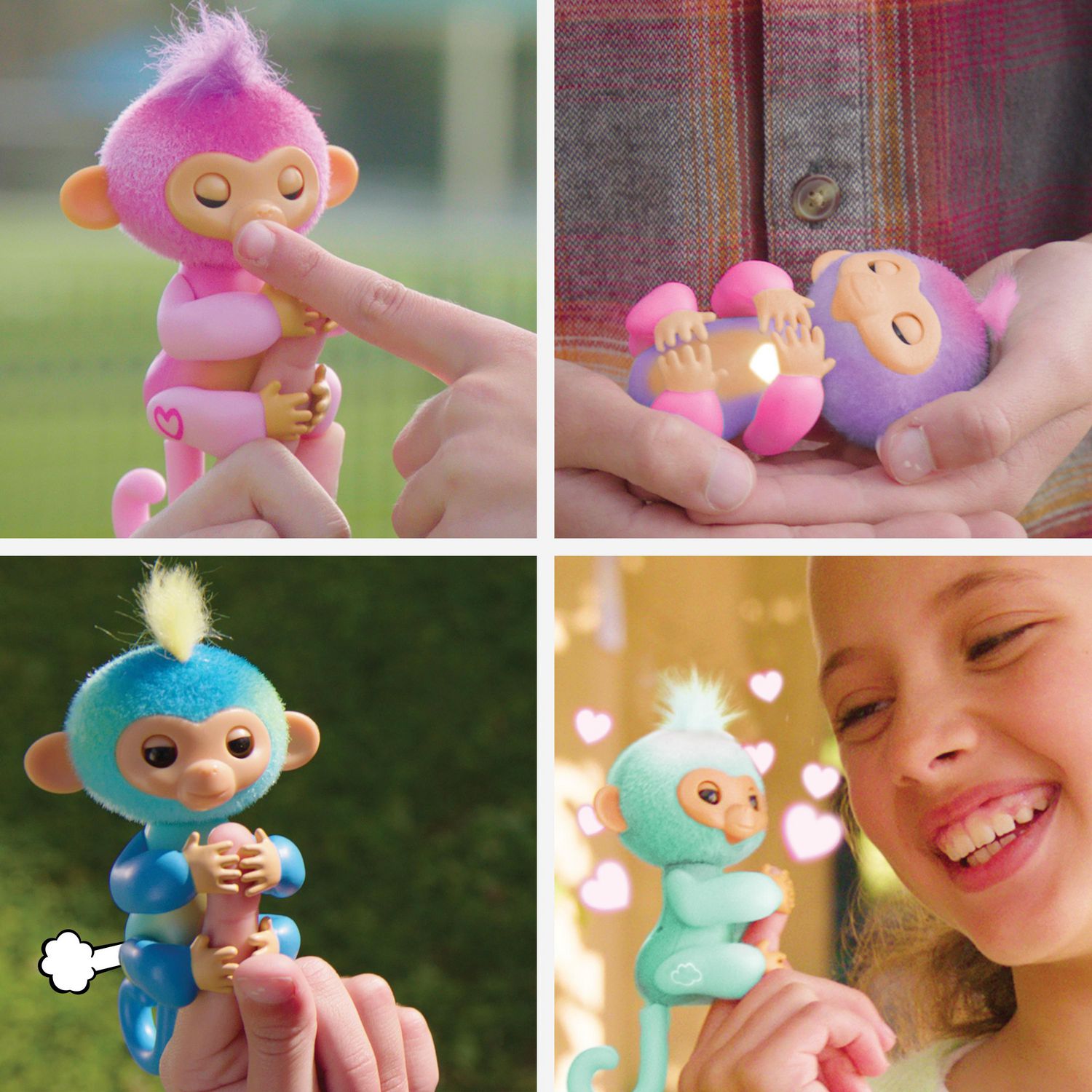 Fingerlings Harmonie Interactive pour bébé Singe, Plus de 70 Sons et  réactions, cœur s