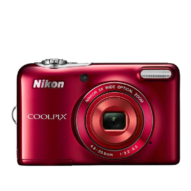Appareil photo numérique avec 20,1 mégapixel et zoom optique 5x CoolPix L32 de Nikon, rouge