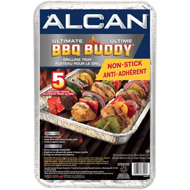 Alcan Ultimate NonStick BBQ Buddy Grilling Tray 5ct, Alcan Heavy Duty