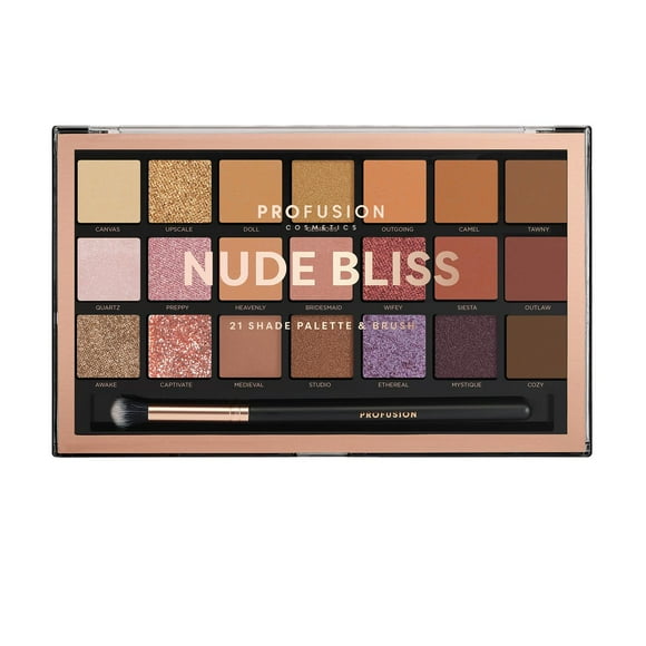 PROFUSION COSMETICS | 21 Shade Eyeshadow Palette, Nude Bliss