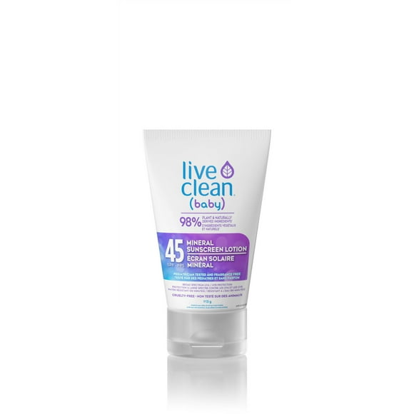 Live Clean Baby Mineral Sunscreen Lotion SPF 45