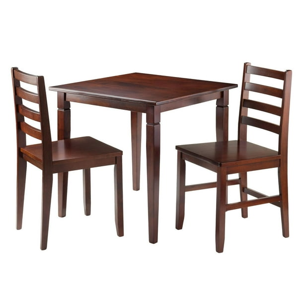 Table de salle à manger 3 pièces Kingsgate avec 2 chaises Hamilton à dossier à barrettes de Winsome - 94363