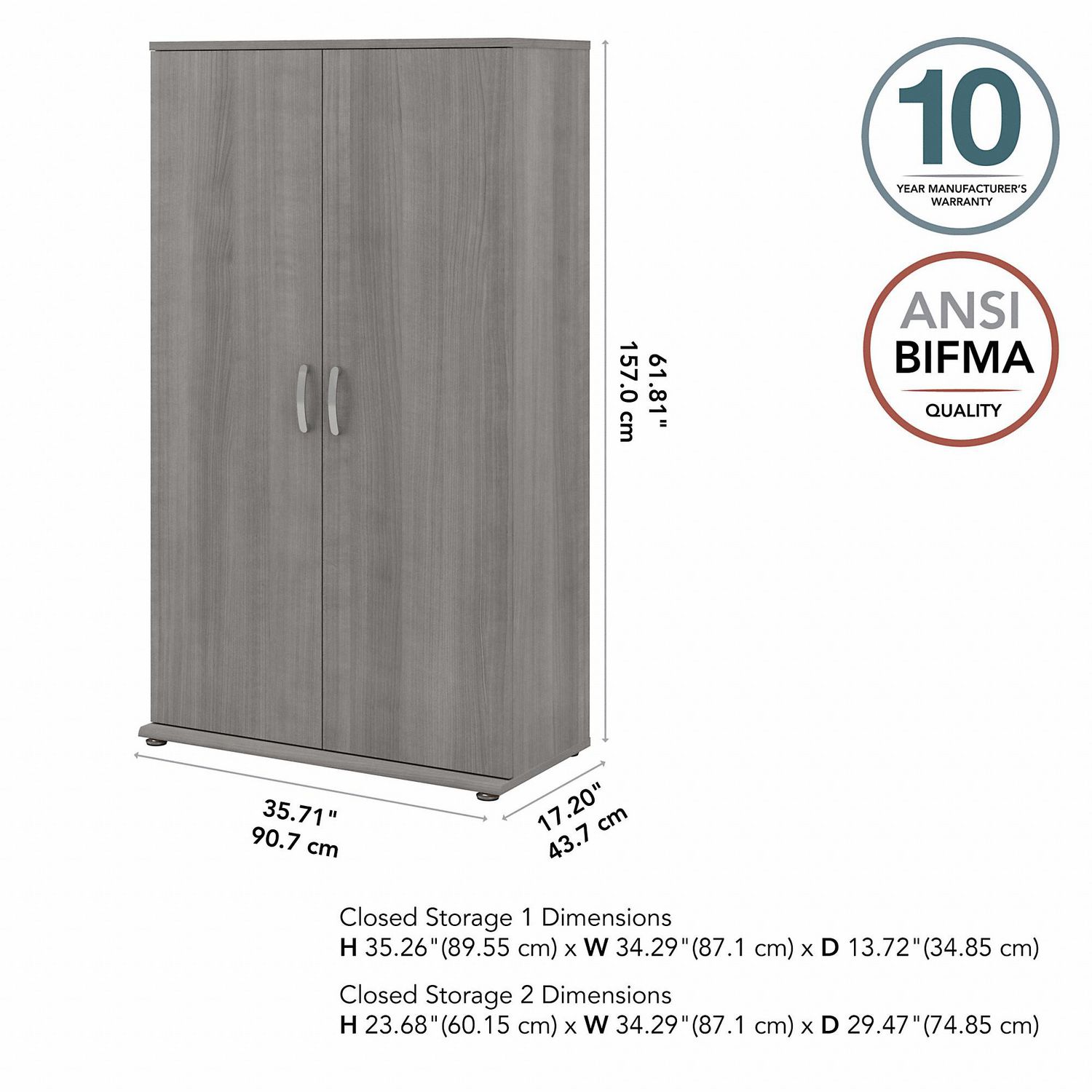 Bush Business Furniture Universal Tall Storage Cabinet with Doors