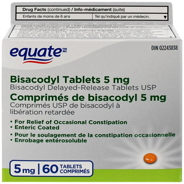 Equate Bisacodyl Tablets 5 mg, 60 Tablets Walmart.ca