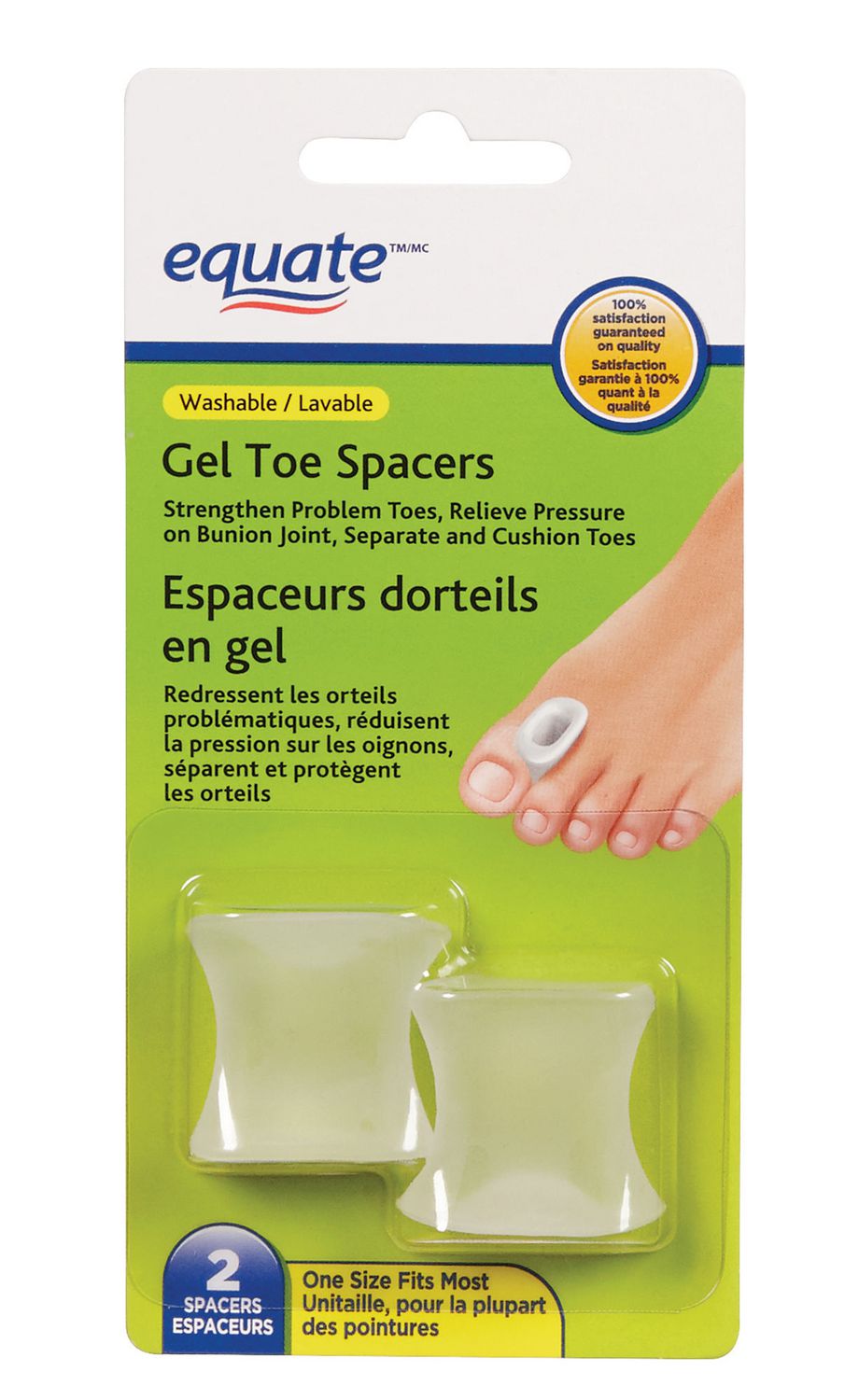 Equate Gel Toe Spacers, Toe Separator